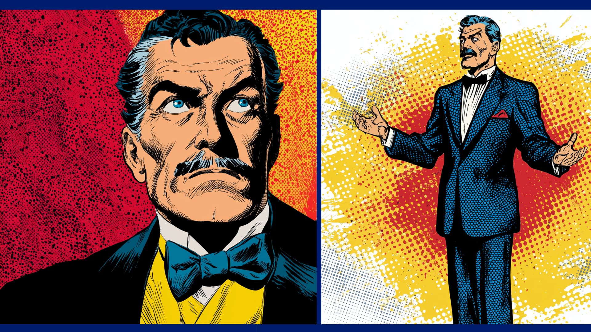 Pop art portraits of a distinguished gentleman