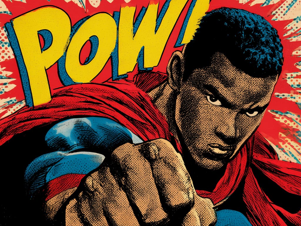 Pop art superhero portrait